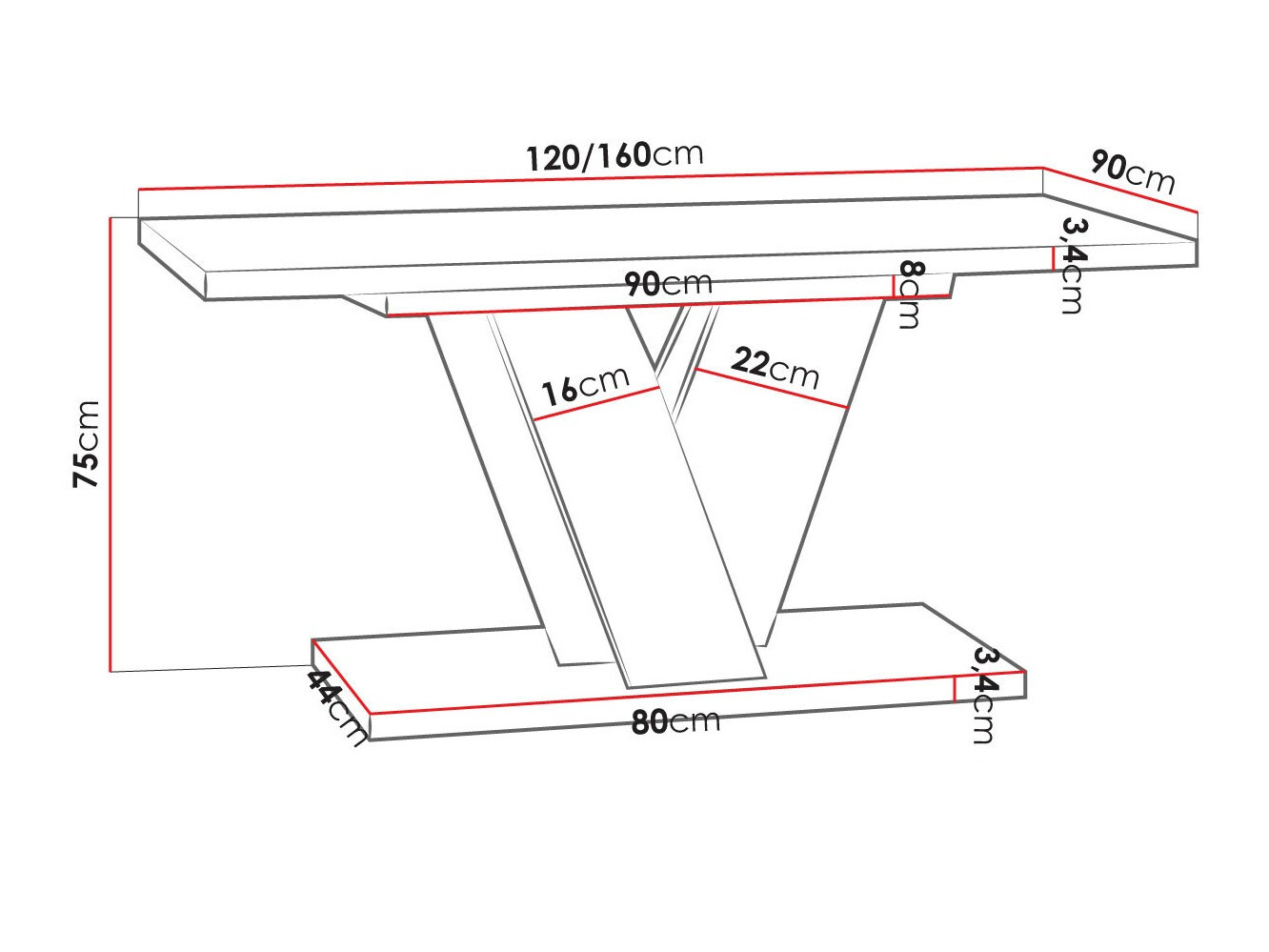 Stol Goodyear 125 (Hrast Artisan + Crna)