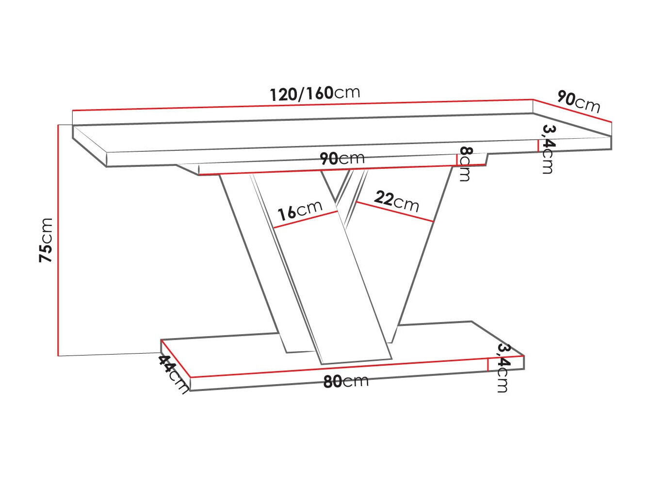 Stol Goodyear 125 (Siva + Bijela)