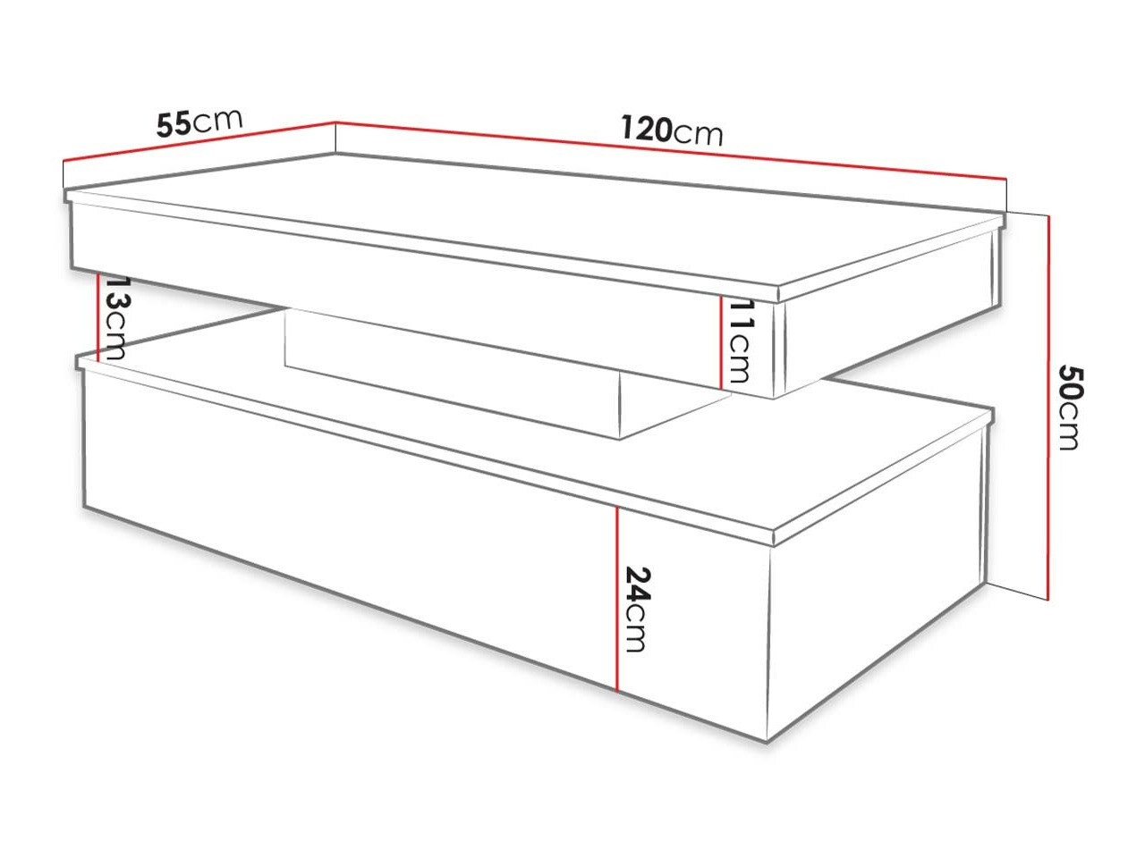 Stolić za kavu Monfero (Bijela + Sjajno bijela)