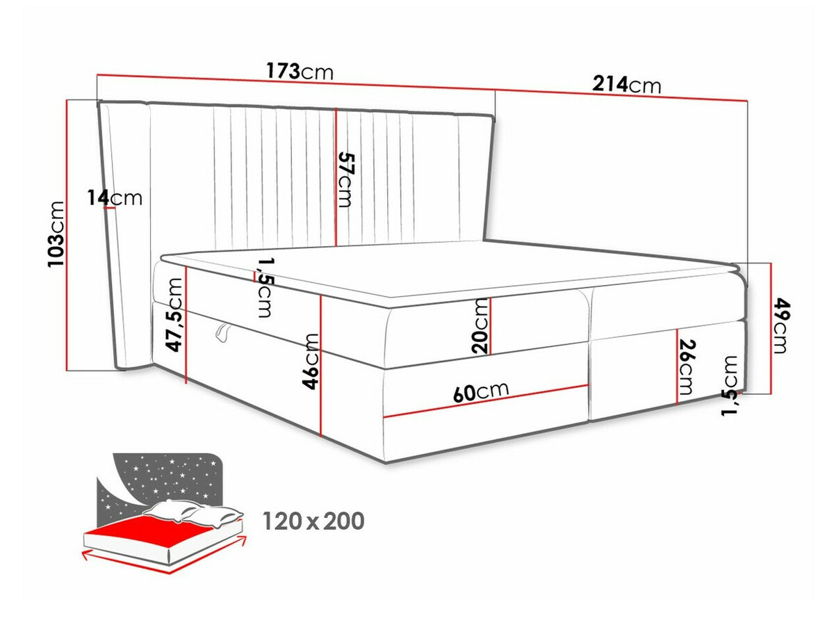 Boxspring krevet Fenestra (Magic Velvet 2209)