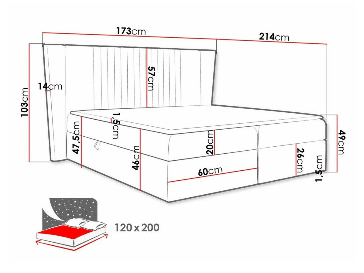 Boxspring krevet Fenestra (Magic Velvet 2217)