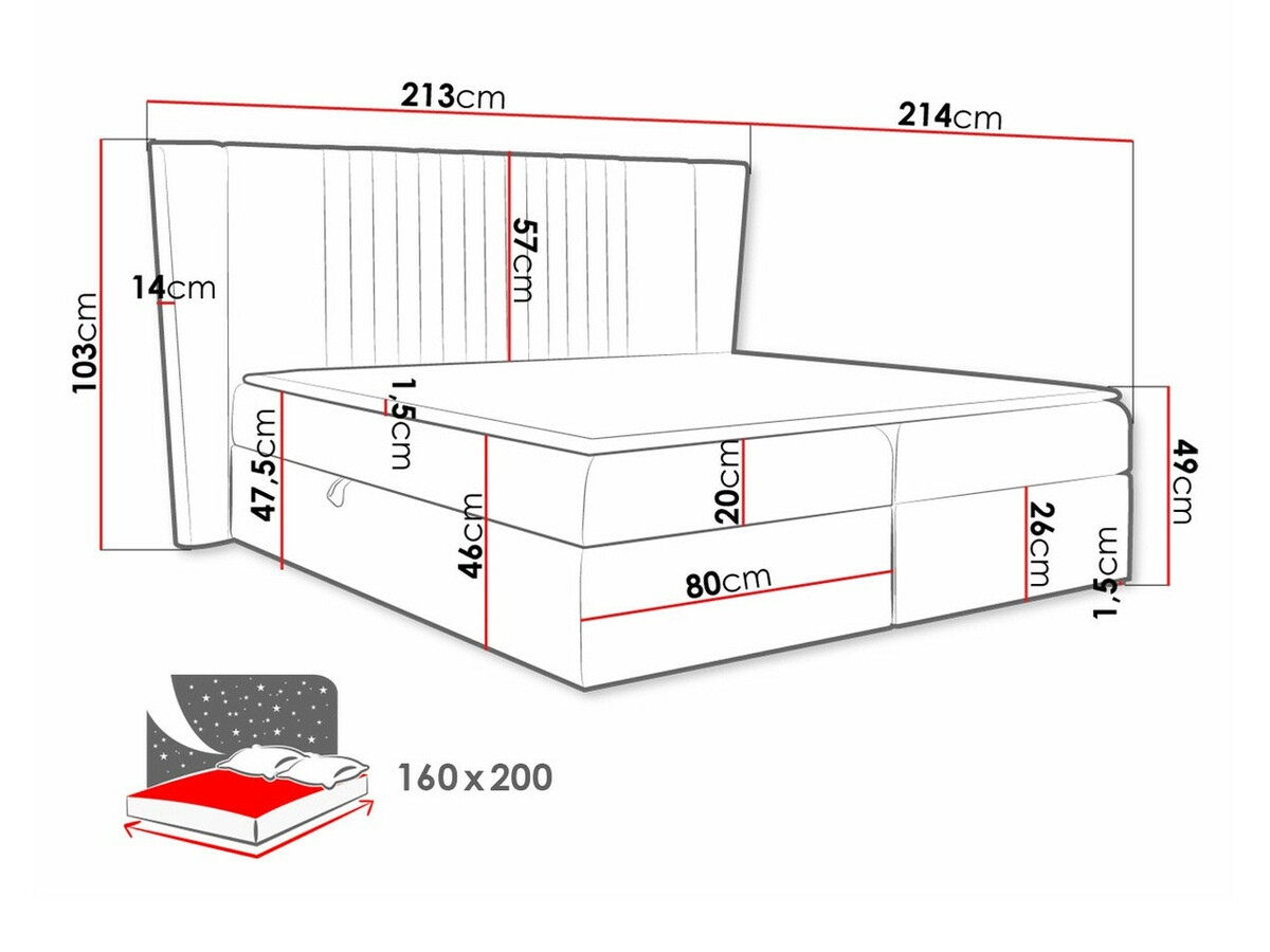 Boxspring krevet Fenestra (Magic Velvet 2217)
