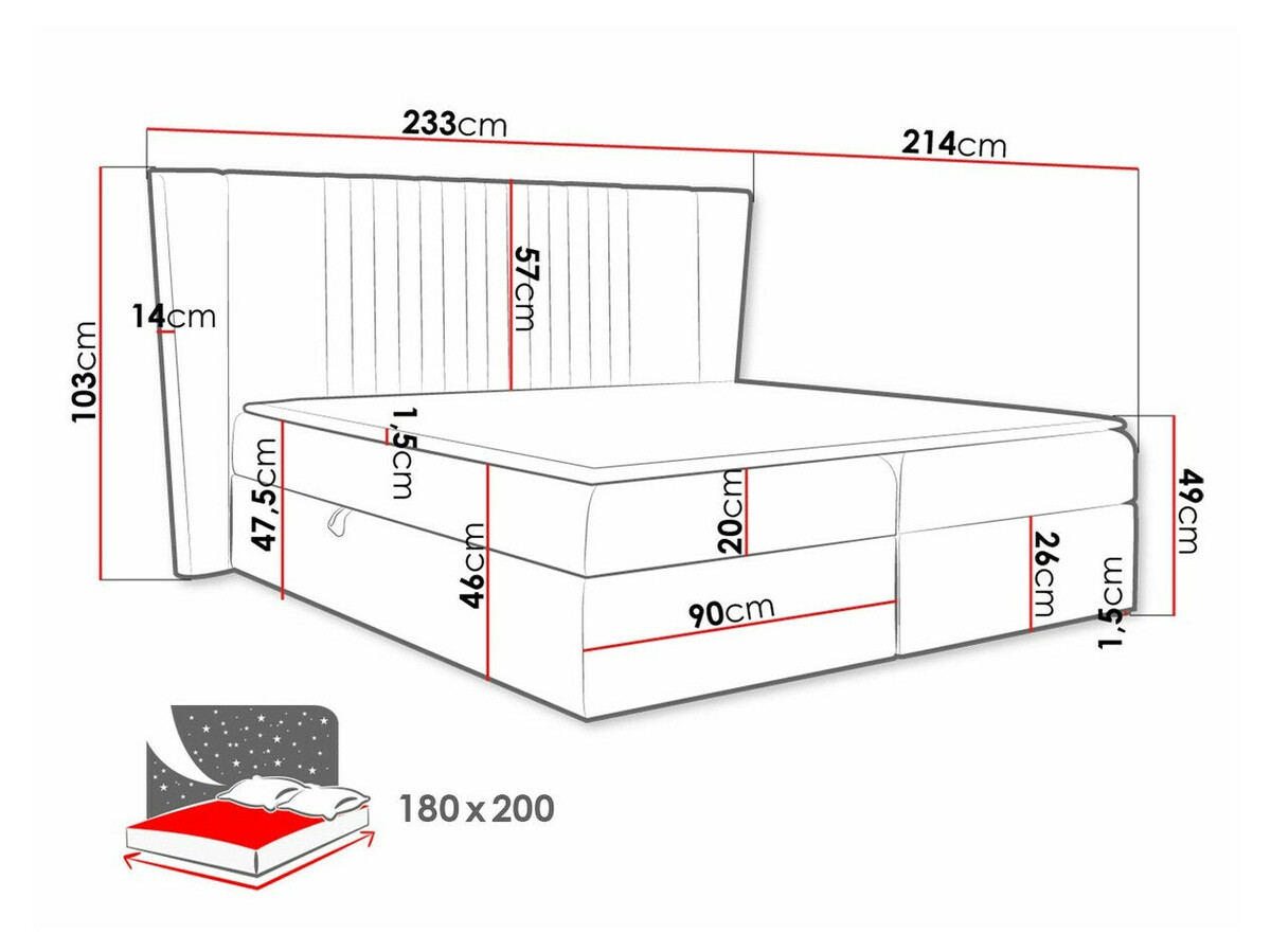 Boxspring krevet Fenestra (Magic Velvet 2239)