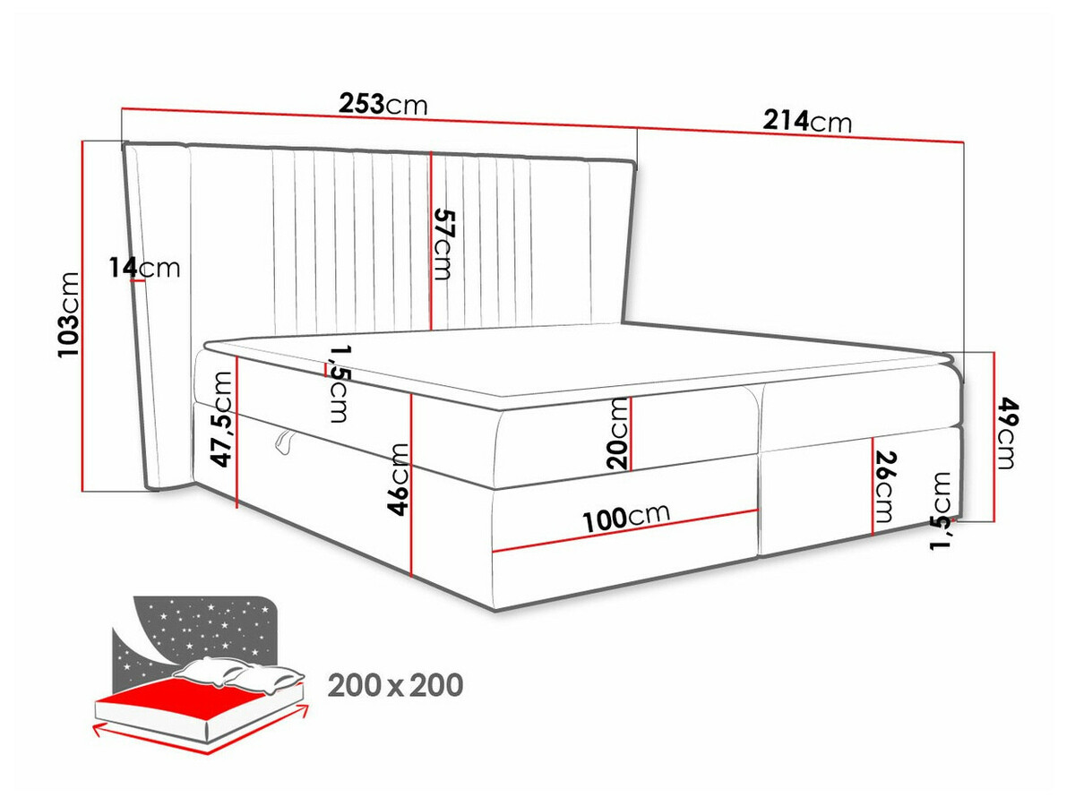 Boxspring krevet Fenestra (Magic Velvet 2239)