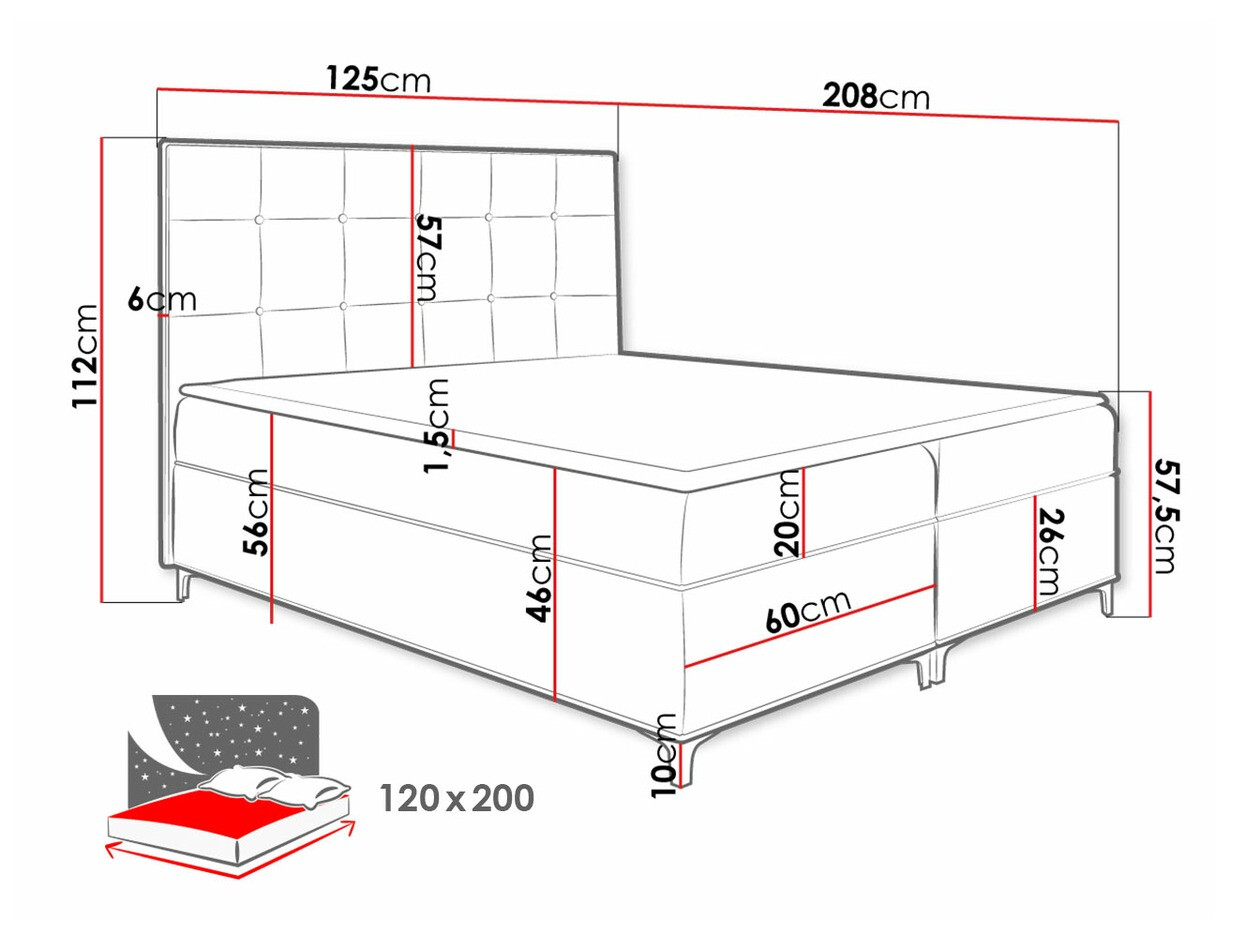 Boxspring krevet Porta (Fresh 1)