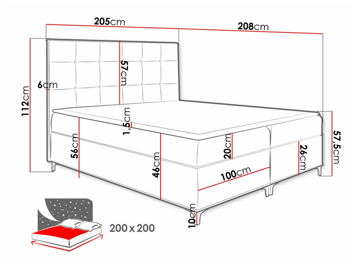 Boxspring krevet Porta (Fresh 33)
