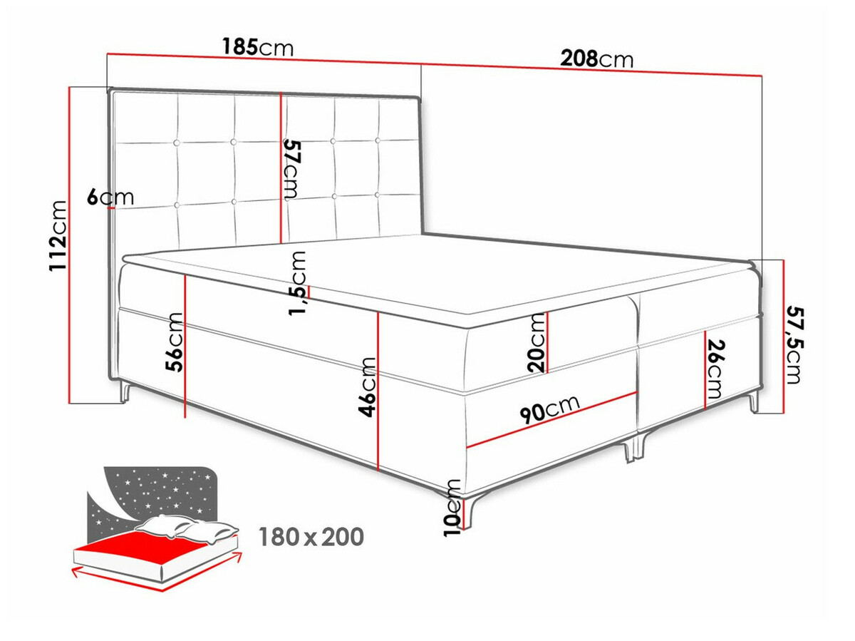 Boxspring krevet Porta (Fresh 4)