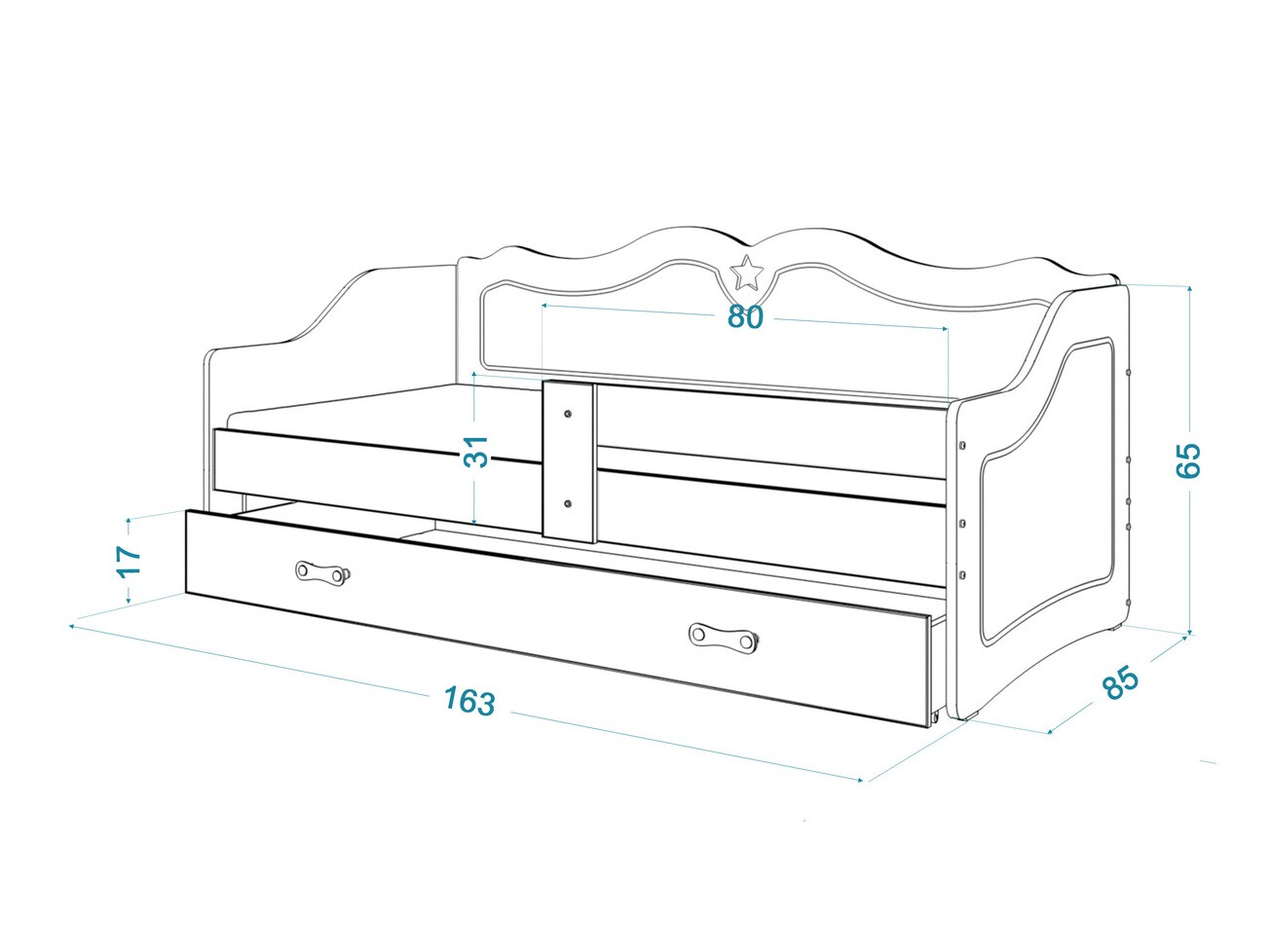 Krevet Aurora 148 (Bijela)
