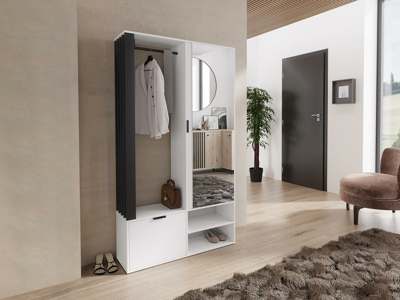 Set za hodnik Vinea (Bijela + Crna)