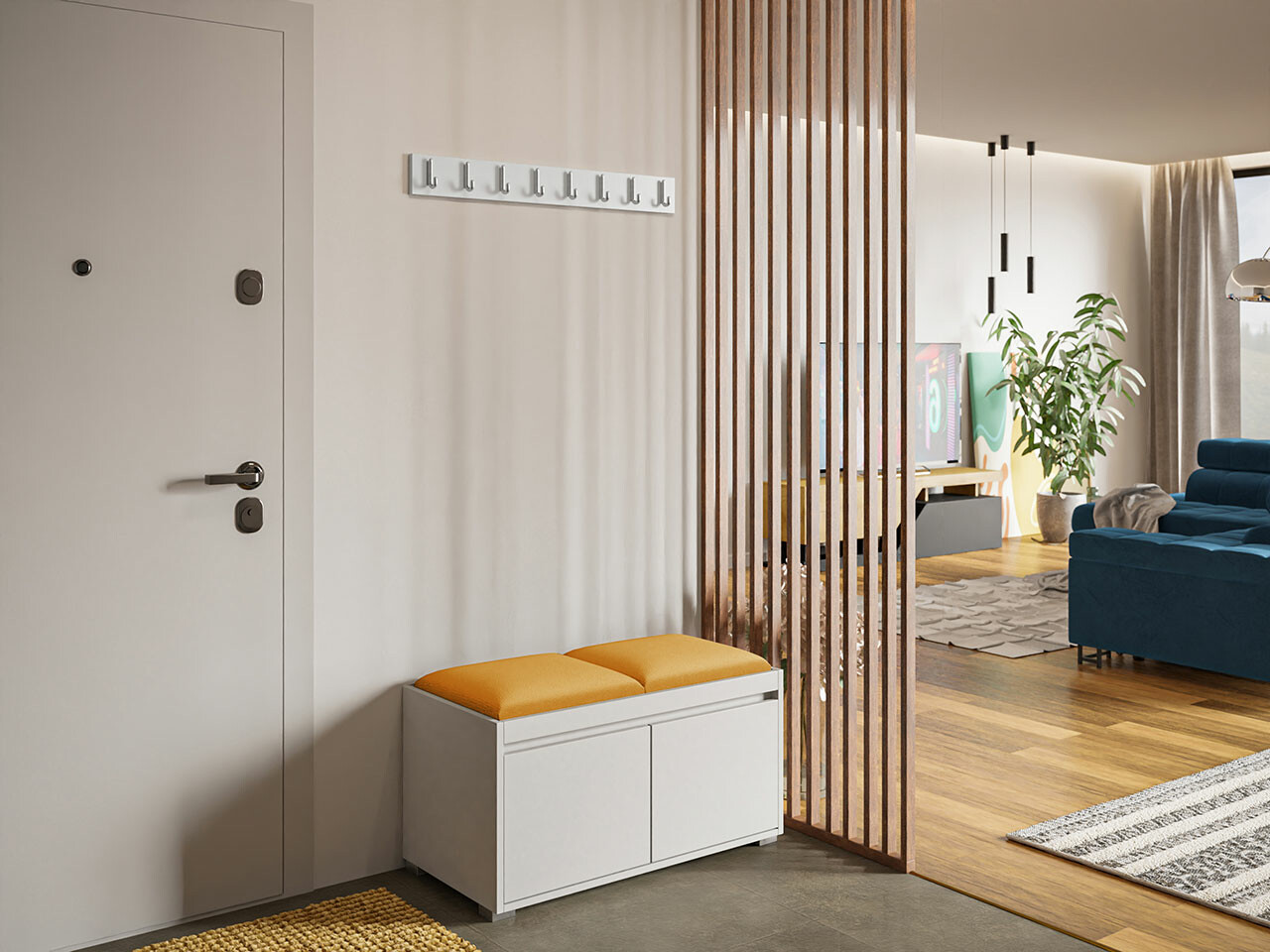 Set za hodnik Comfivo Pinus I (Bijela + Manila 32)