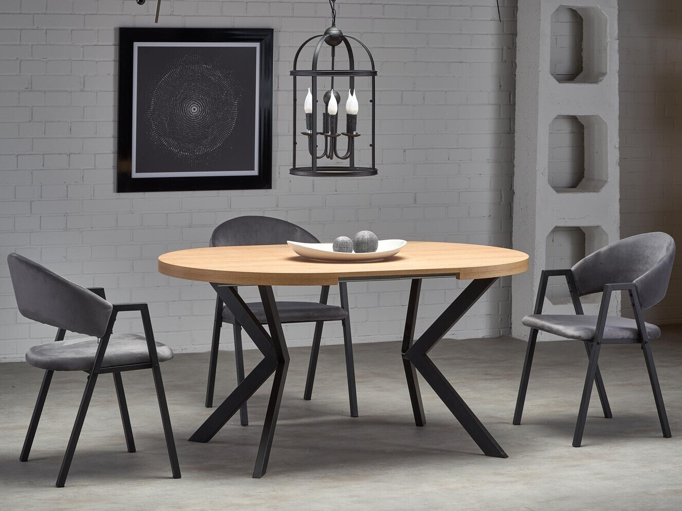 Stol Houston 1495 (Zlatni hrast + Crna)