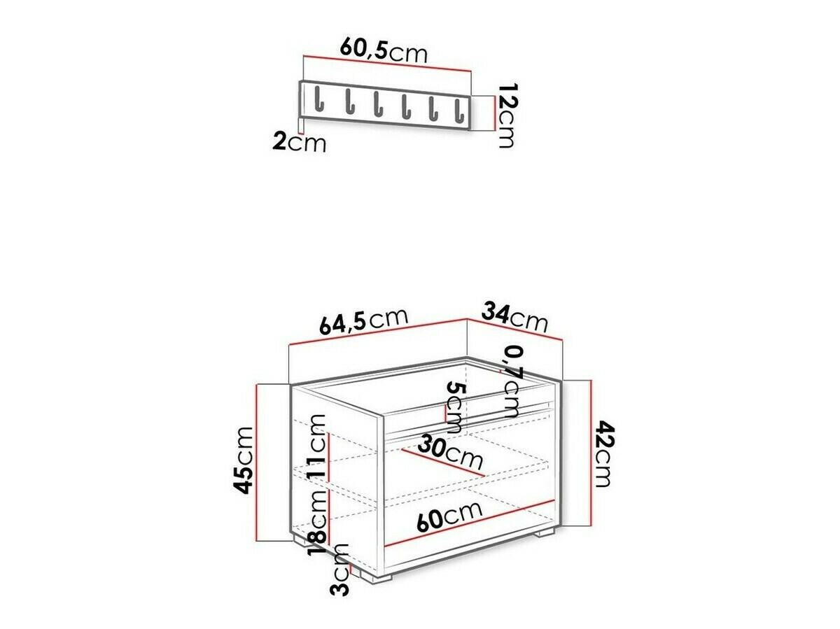 Set za hodnik Comfivo Pinus V (Bijela + Manila 32)