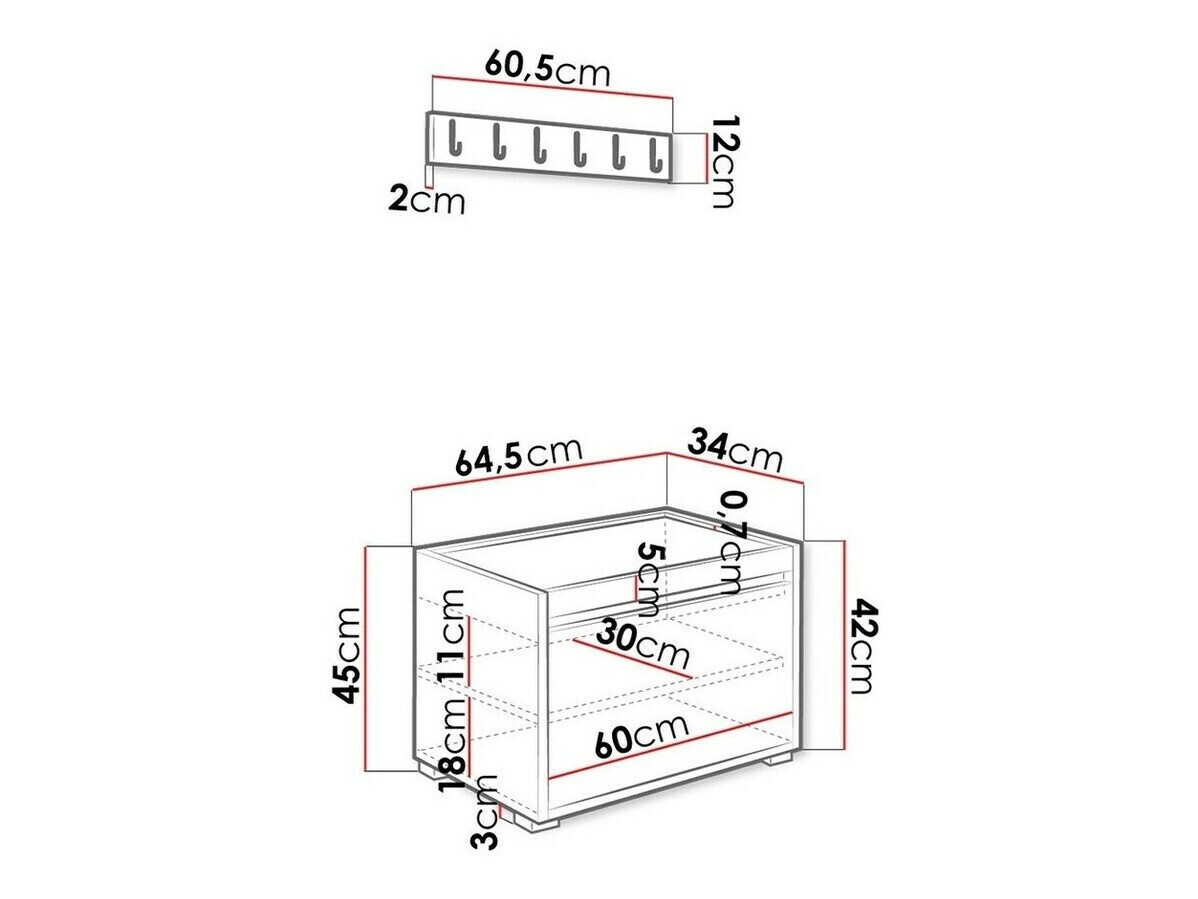 Set za hodnik Comfivo Pinus VIII (Bijela + Manila 32)