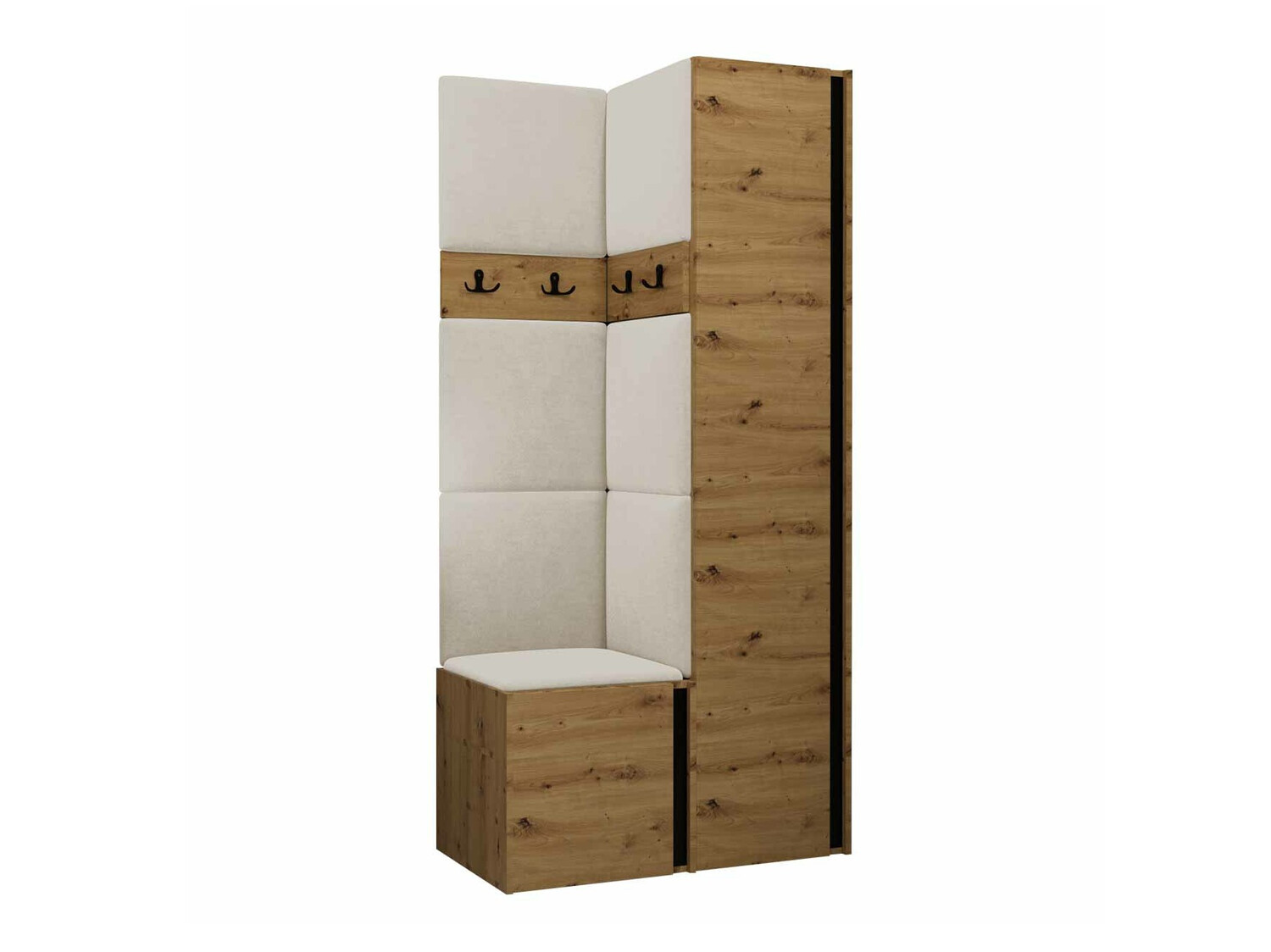 Set za hodnik Hartford 348 (Artisan hrast + Crna)