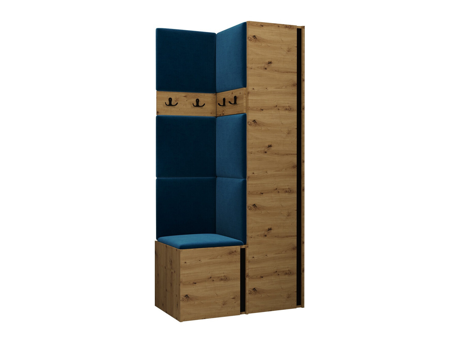 Set za hodnik Hartford 348 (Hrast Artisan + Crna)