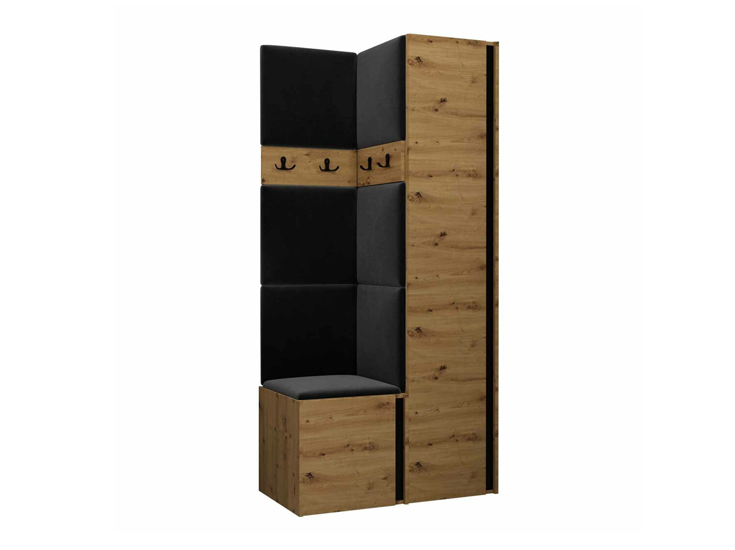 Set za hodnik Hartford 348 (Hrast Artisan + Crna)