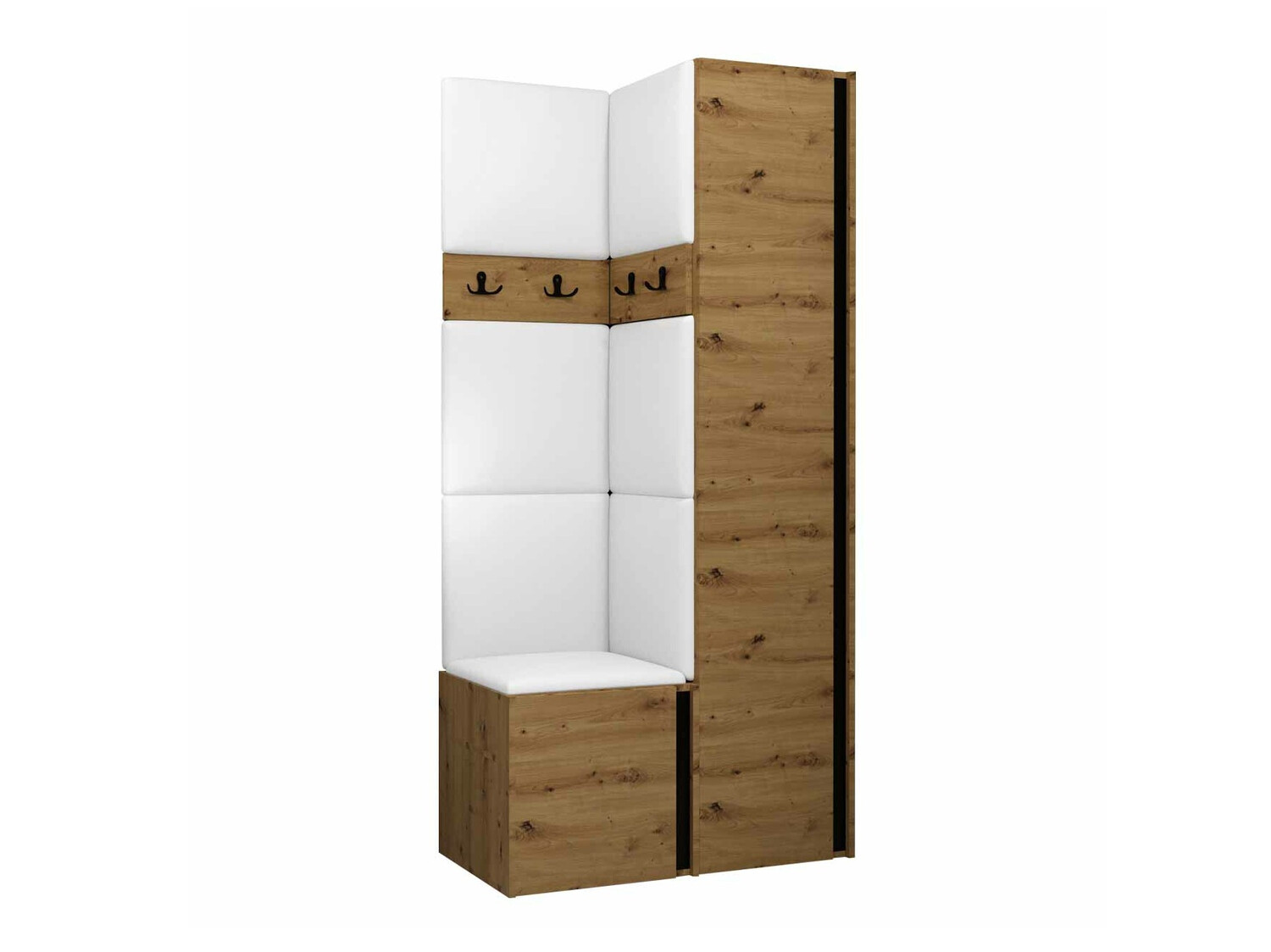 Set za hodnik Pinis XXIV (Hrast Artisan + Crna)