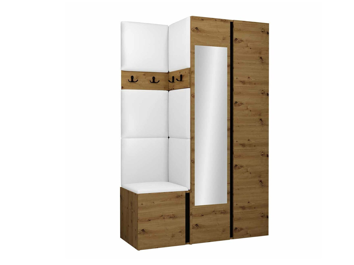 Set za hodnik Hartford 350 (Hrast Artisan + Crna)