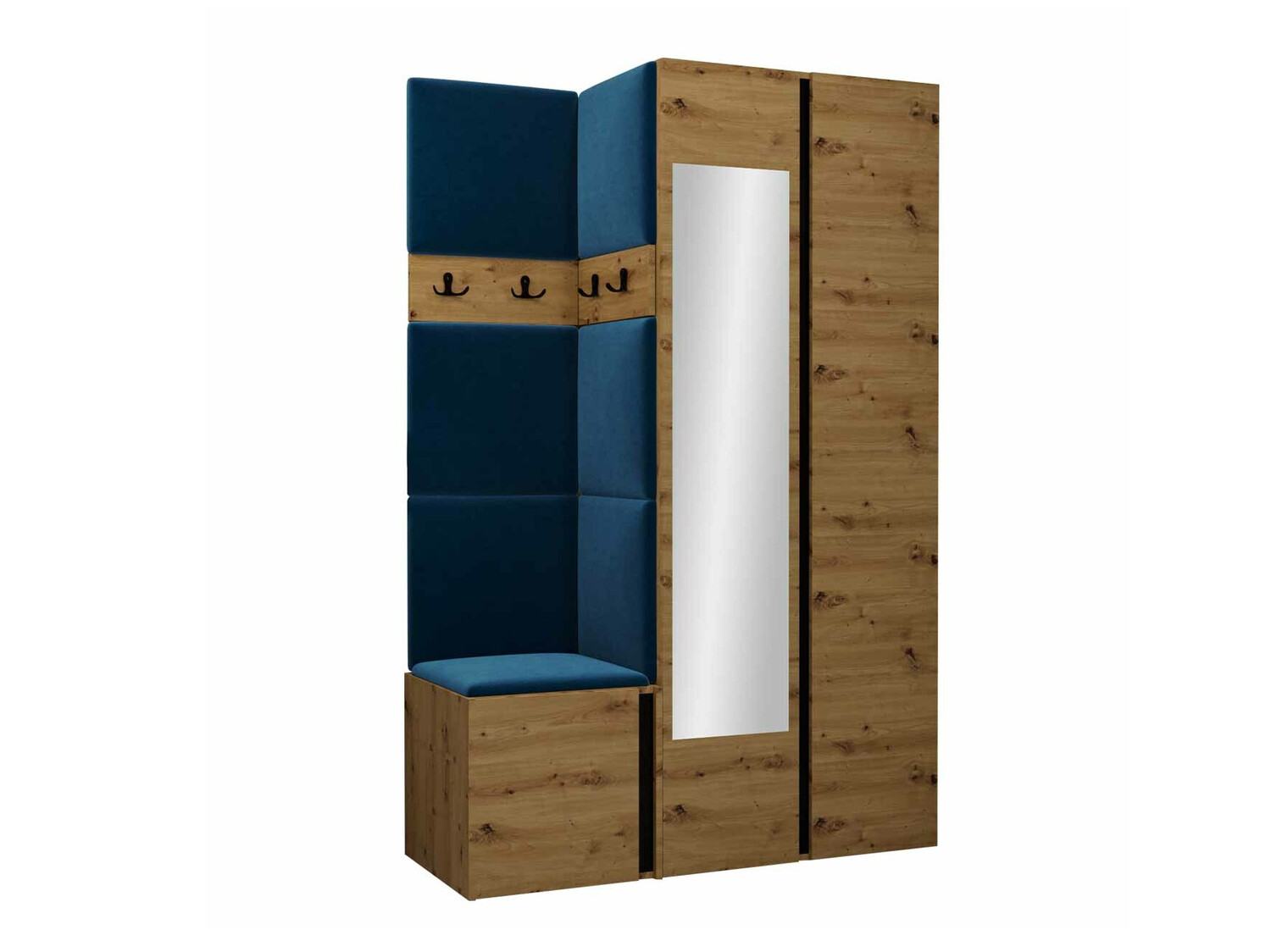 Set za hodnik Pinis XXVI (Hrast Artisan + Crna)