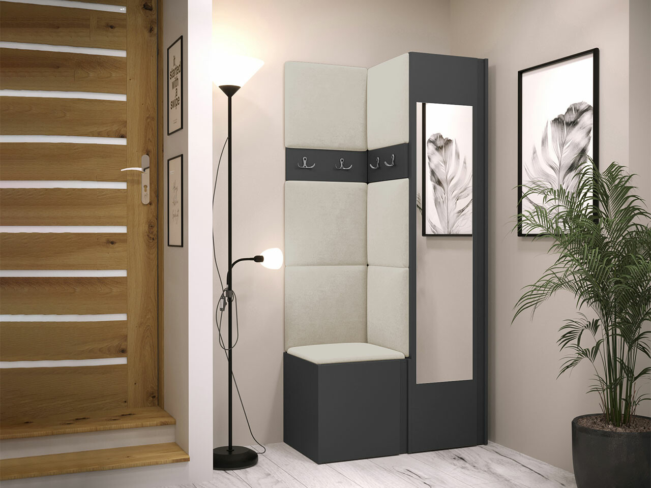 Set za hodnik Hartford 354 (Grafit)