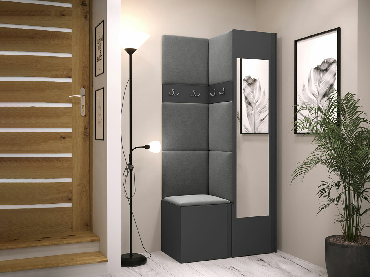 Set za hodnik Hartford 354 (Grafit)