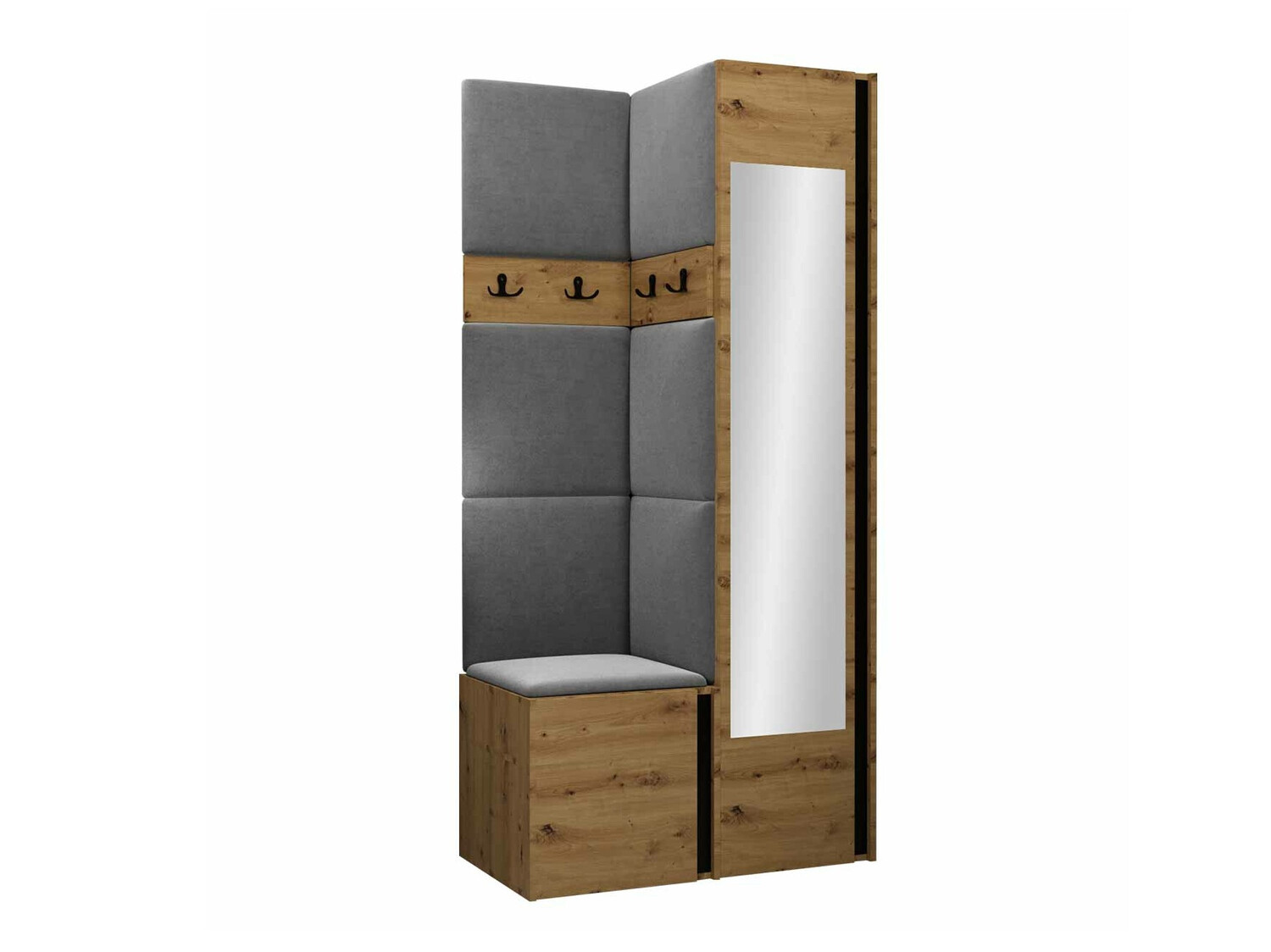 Set za hodnik Hartford 354 (Hrast Artisan + Crna)