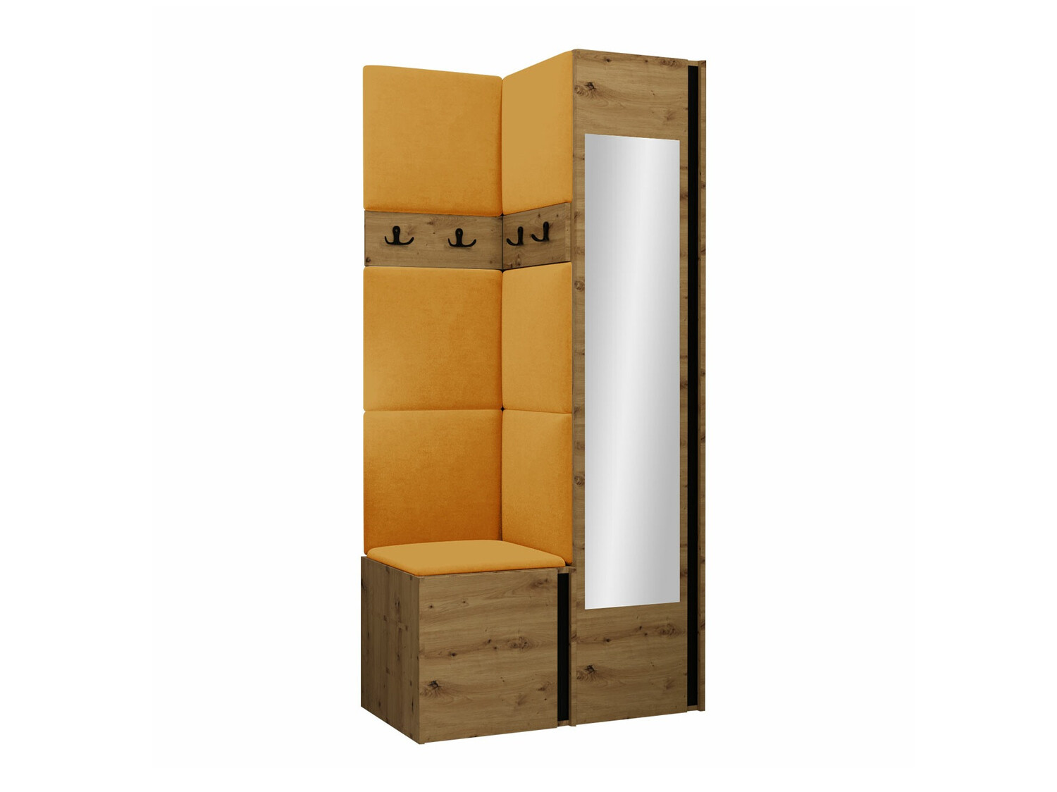 Set za hodnik Hartford 354 (Hrast Artisan + Crna)