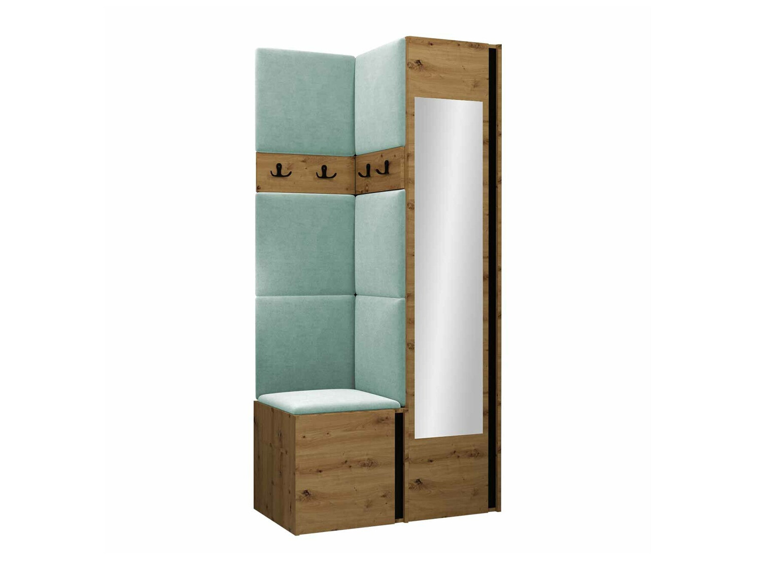 Set za hodnik Pinis XXV (Hrast Artisan + Crna)