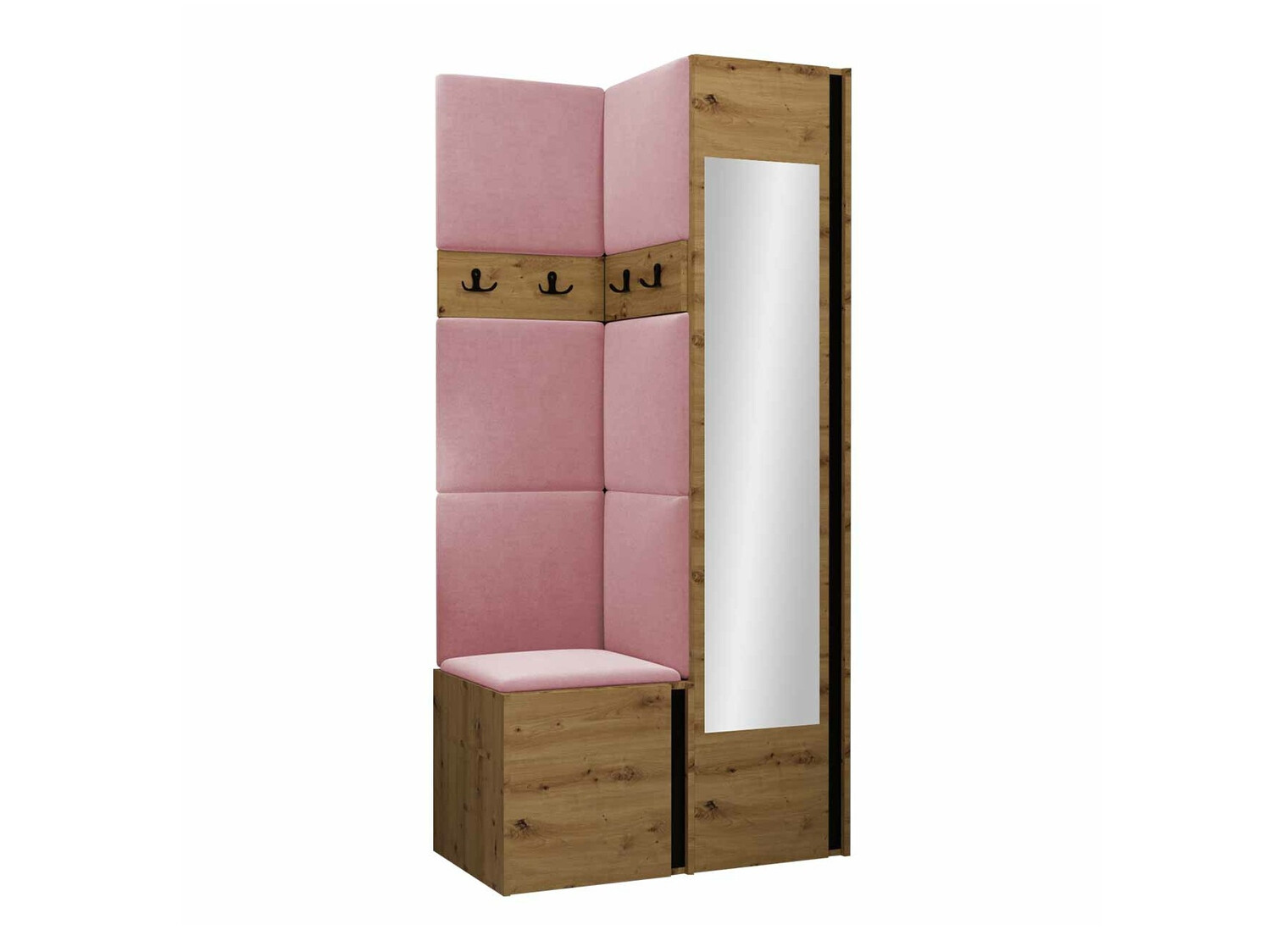 Set za hodnik Pinis XXV (Hrast Artisan + Crna)