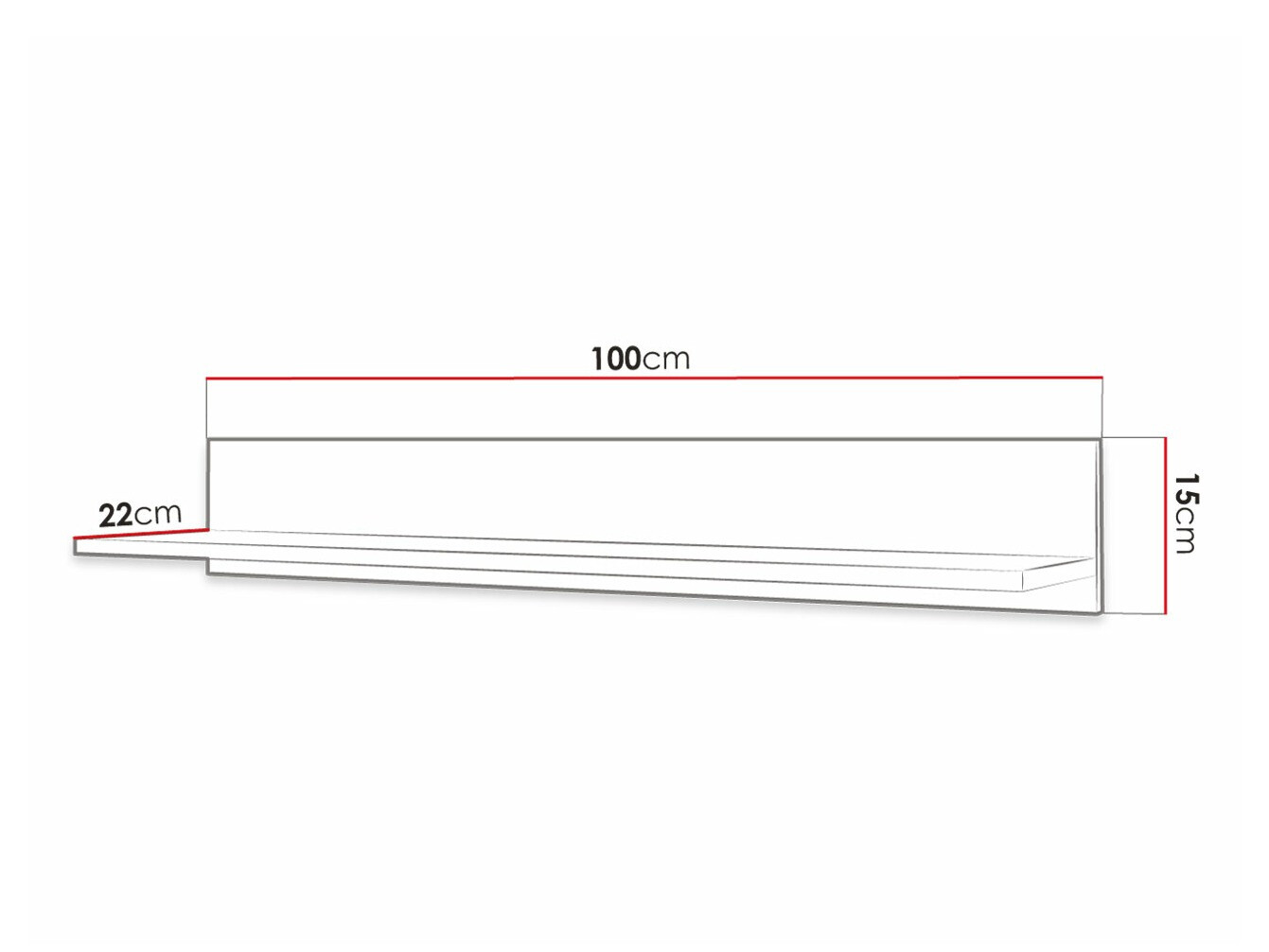 Zidna polica Anulio (Crna)