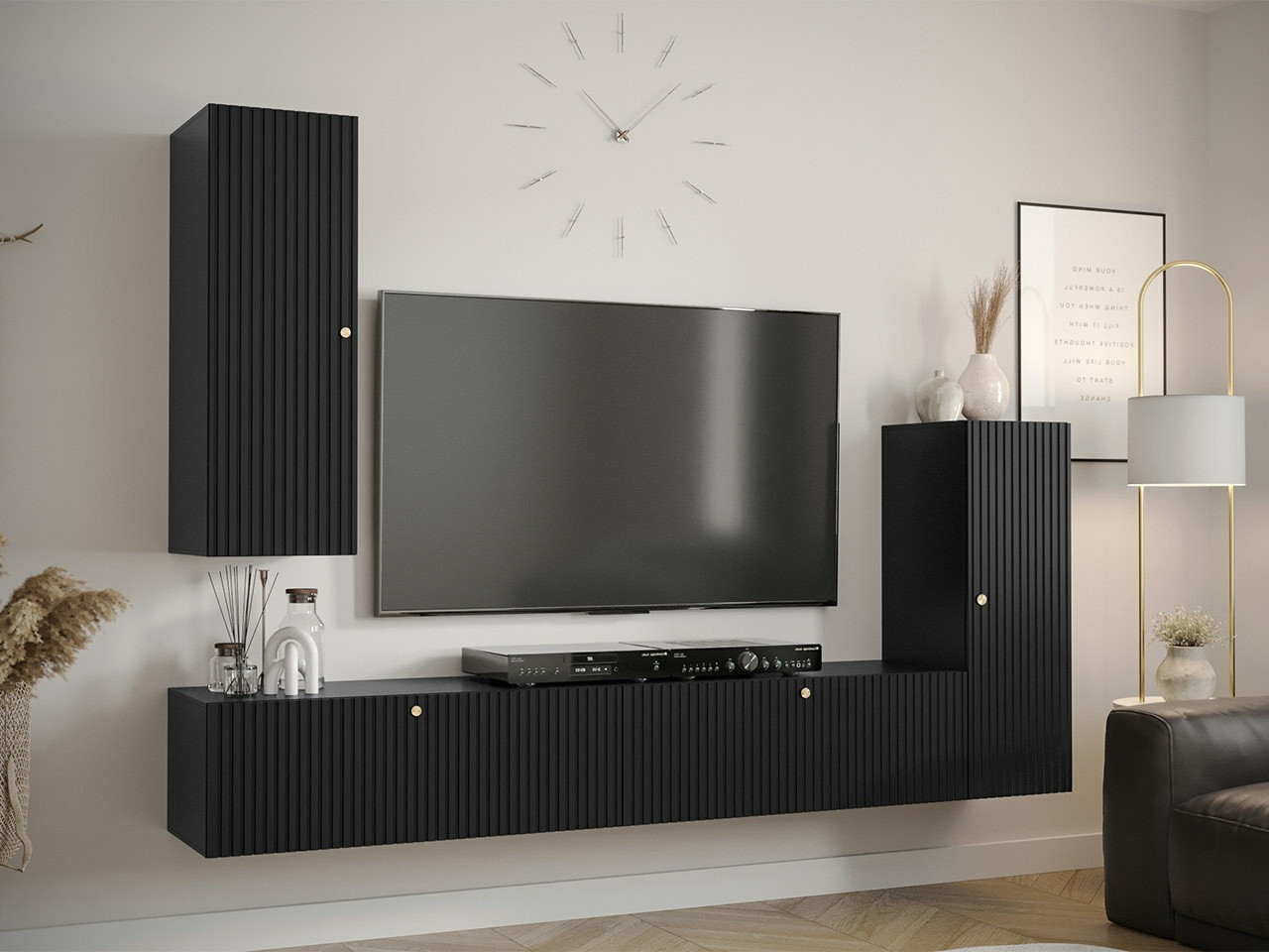 Set za dnevni boravak Elblaru 107 (Crna)