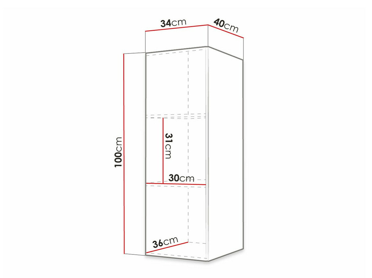 Zidni ormarić Anulio (Bijela)