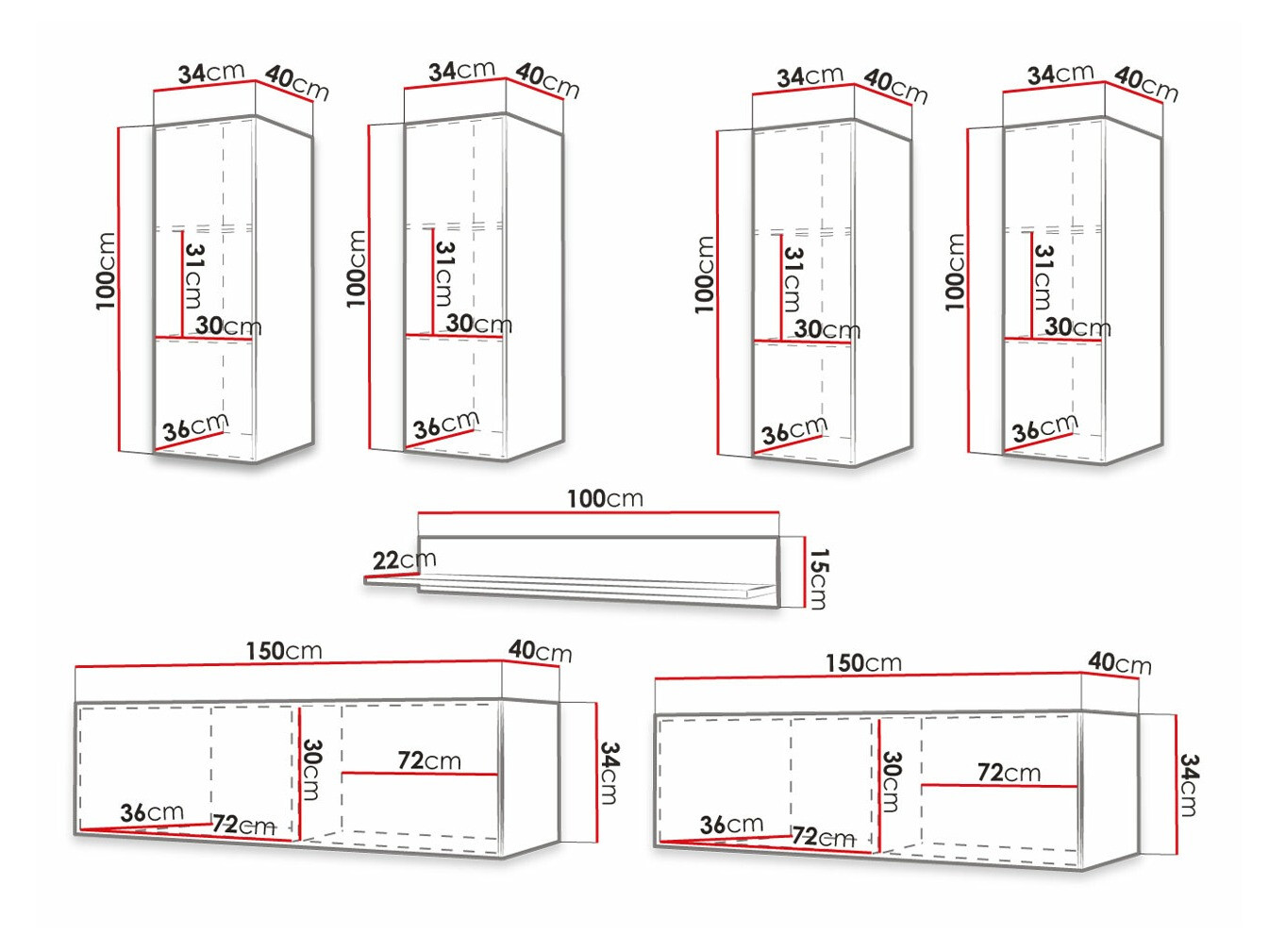 Set za dnevni boravak Anulio IV (Crna)