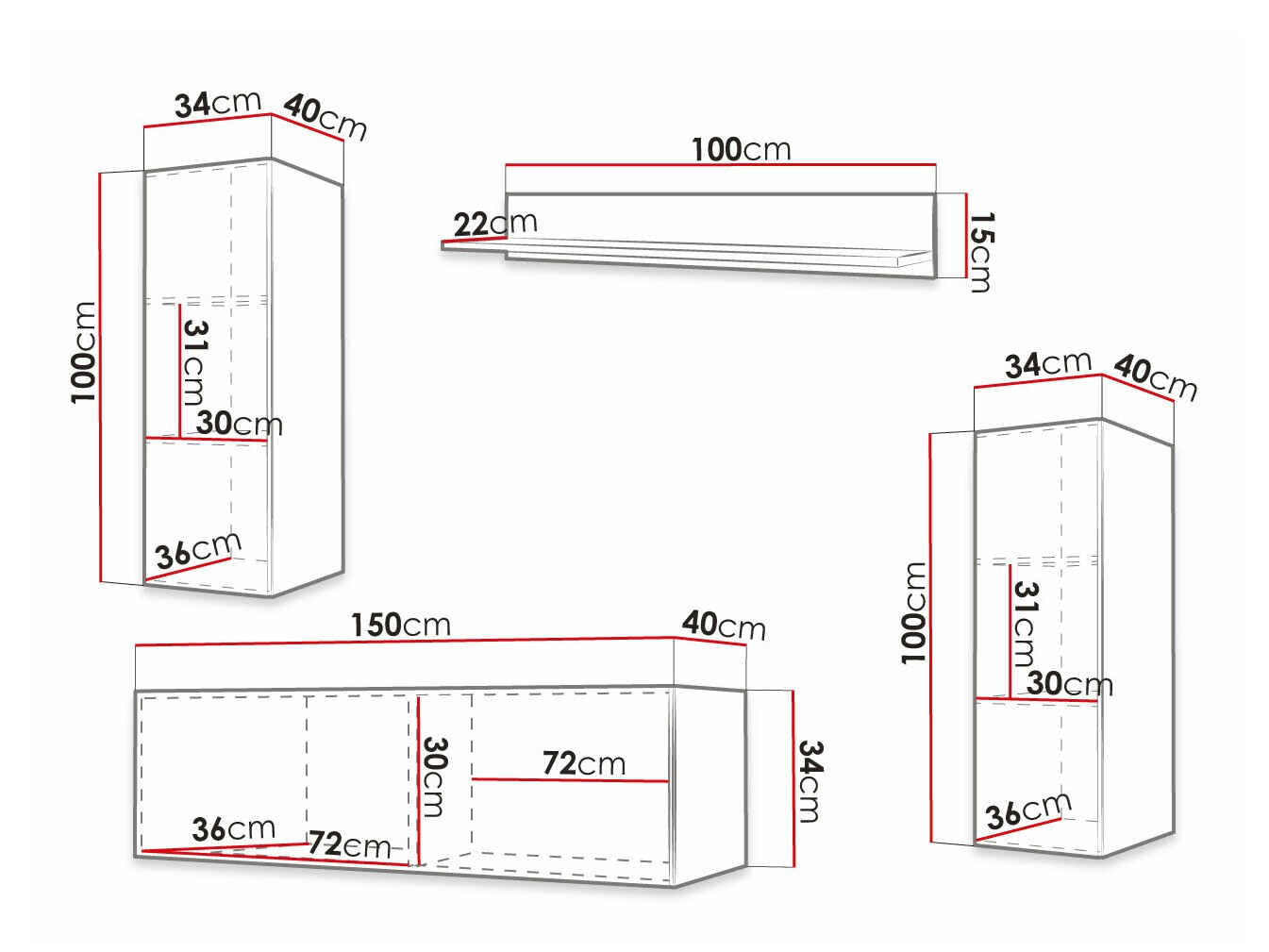 Set za dnevni boravak Anulio IX (Crna)
