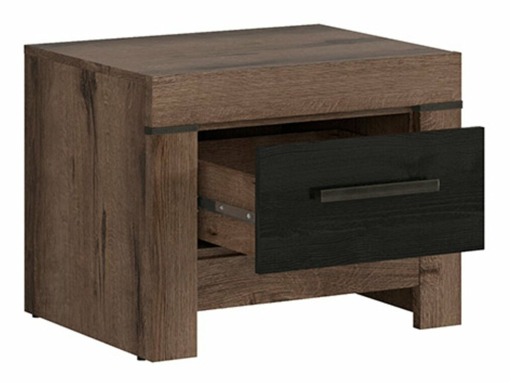 Noćni ormarić Dunfelu 109 (Hrast Monastery + crni hrast)