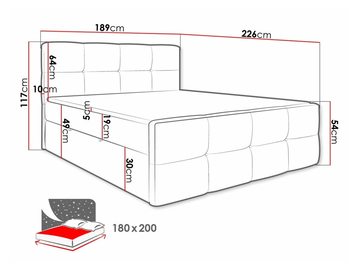 Boxspring krevet ComfiDream 174 (Fresh 32)