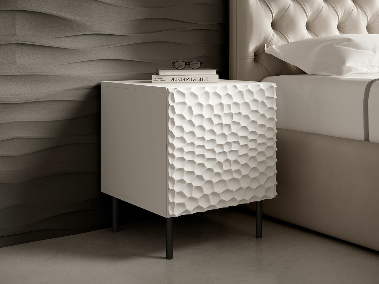 Set noćnih ormarića Charlotte 172 (Bijela + Crna)