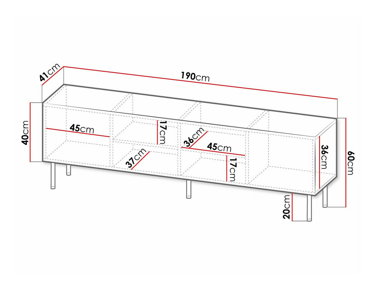 TV stol Charlotte 171 (Crna + Zlatna)