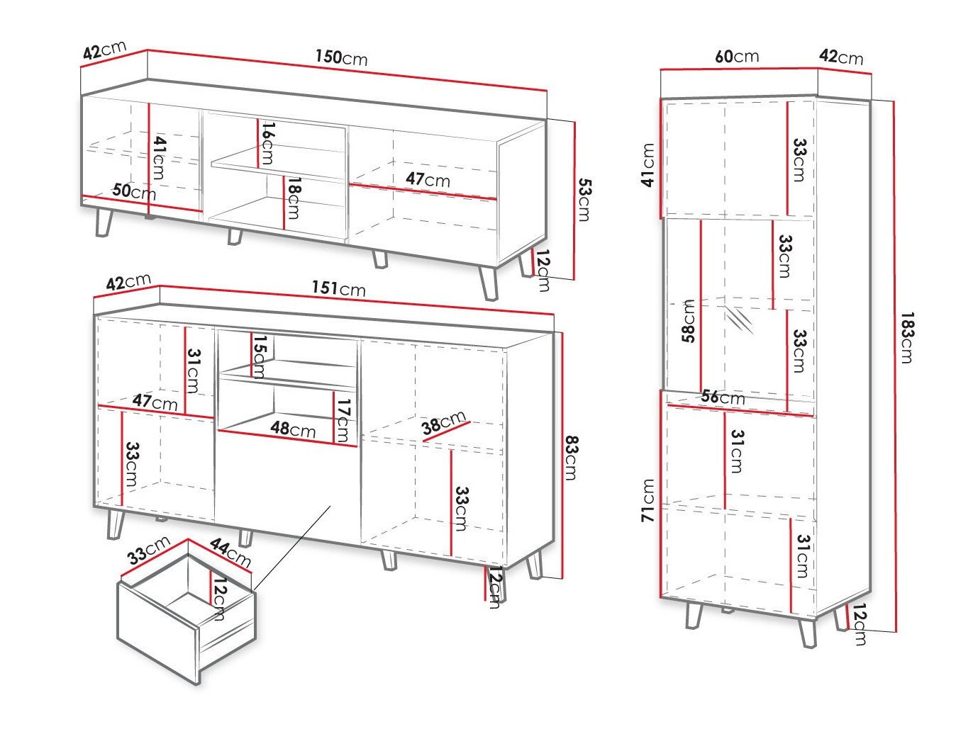 Set za dnevni boravak Remeta 111 (Crna + Hrast Wotan)