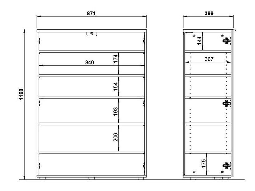 Polica za cipele Fivsori 105 (Sjajno siva + Grafit)