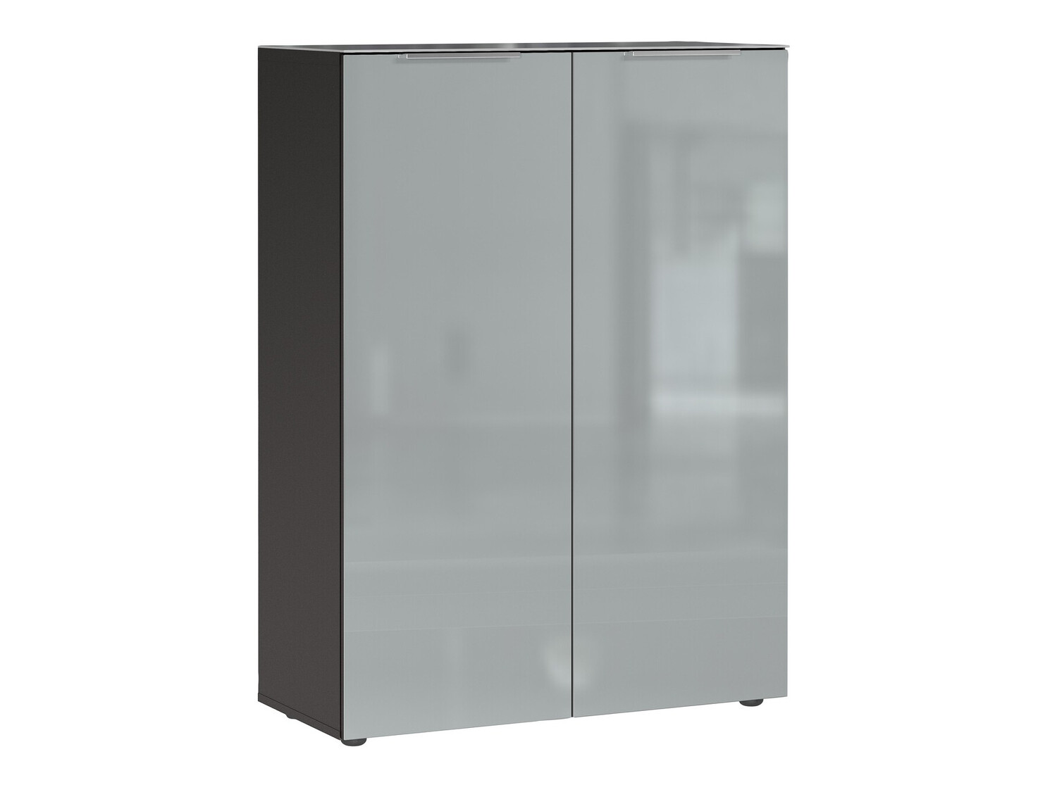 Polica za cipele Fivsori 105 (Sjajno siva + Grafit)