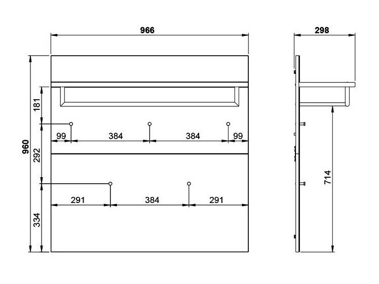 Vješalica Fivsori 107 (Sjajno siva + Grafit)