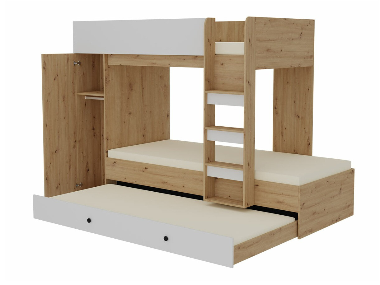 Dvokatan krevet Hartford 360 (Artisan hrast + Crna)