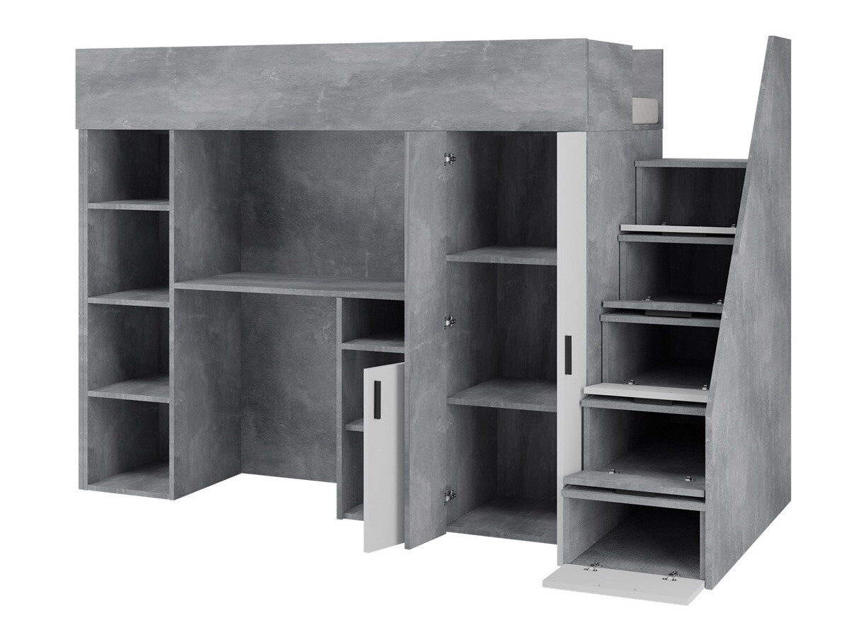 Krevet na platformi Hartford 365 (Boja betona + Crna)