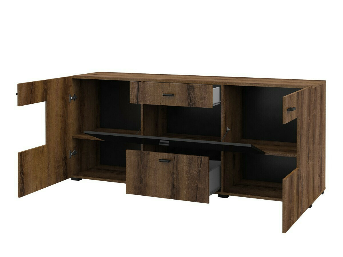 Set za dnevni boravak Mondalo 105 (Hrast Monastery + Mat crna)