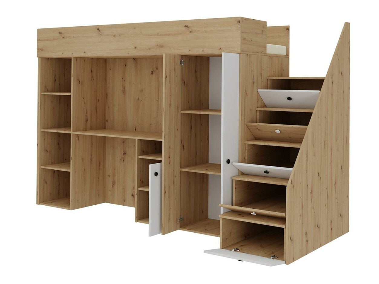 Visoki krevet Hartford 362 (Artisan hrast + Crna)