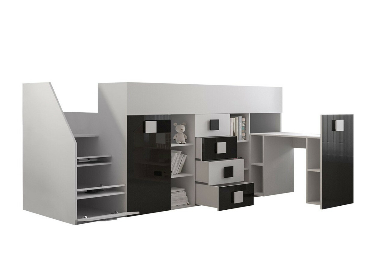 Krevet na platformi Hartford 366 (Bijela + Sjajno bijela + Ružičasta)