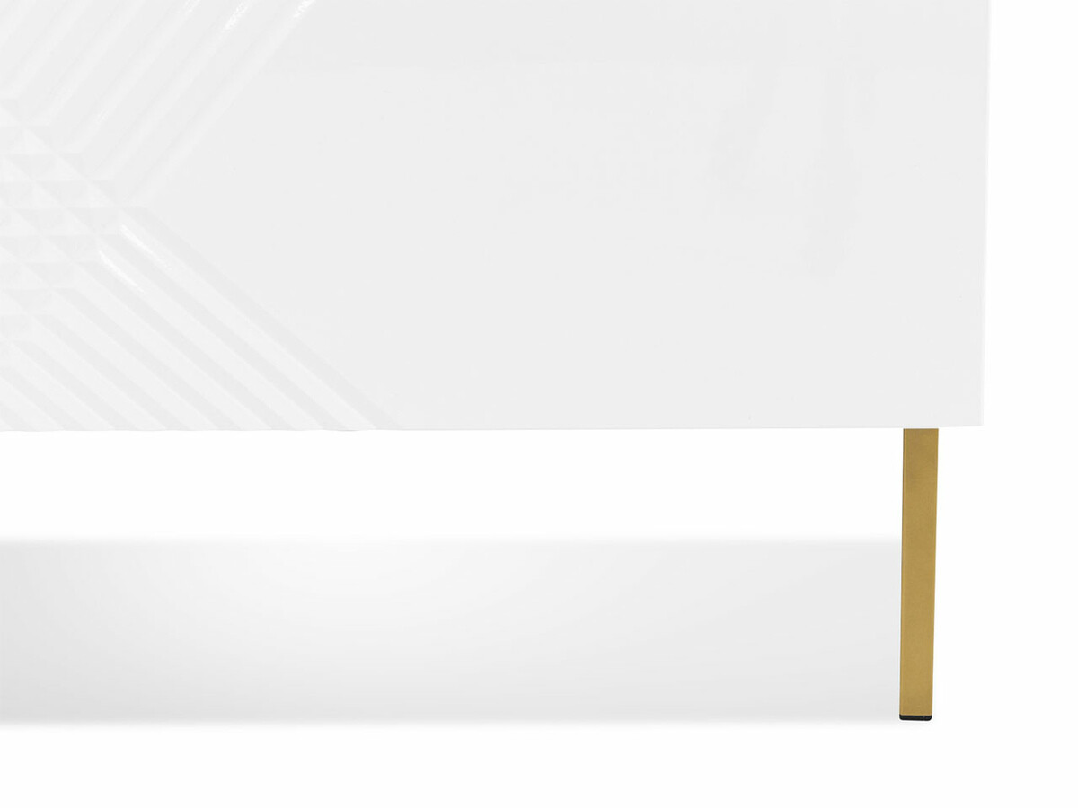 Noćni ormarić Levelbu 102 (Bijela + Sjajno bijela)