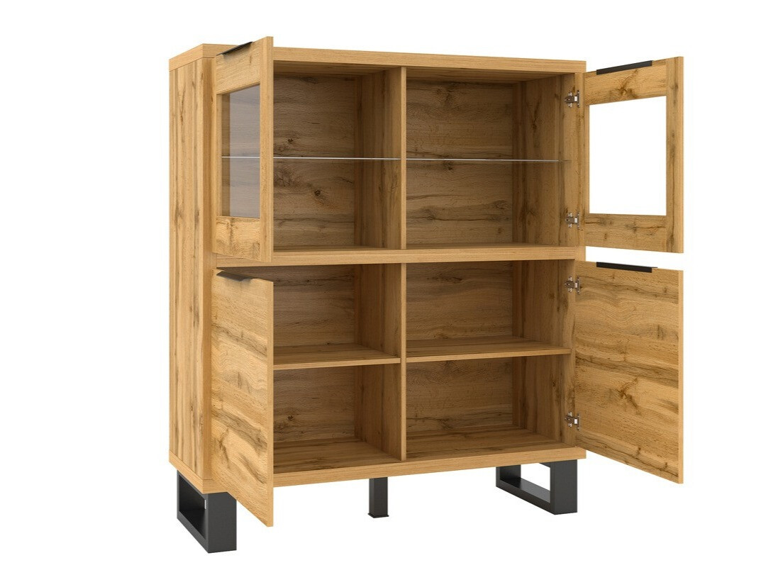 Polica Avicavu 103 (Hrast Wotan + Crna)