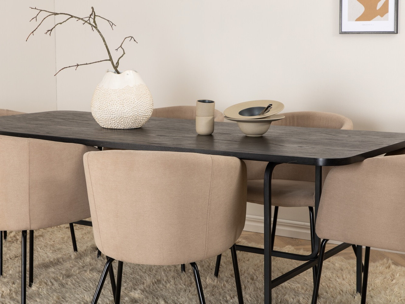 Blagovaonski set Dallas 2794 (Bež + Crna)